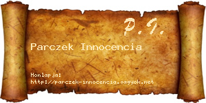 Parczek Innocencia névjegykártya